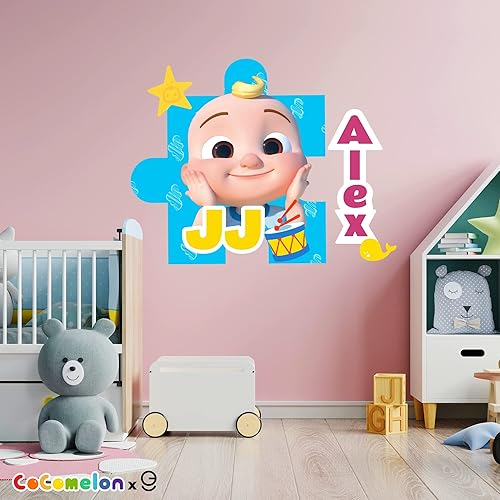 Miniatura 3 de EGD CoComelon - Calcomanía de pared para niños con nombre de fuente múltiple, serie EGD X CoComelon, colección Prime, calcomanía de pared para