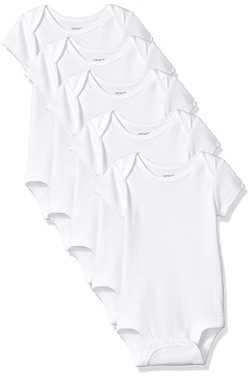 Carter's Baby Unisex 5 Pack White Short Sleeve Bodysuits 24 months