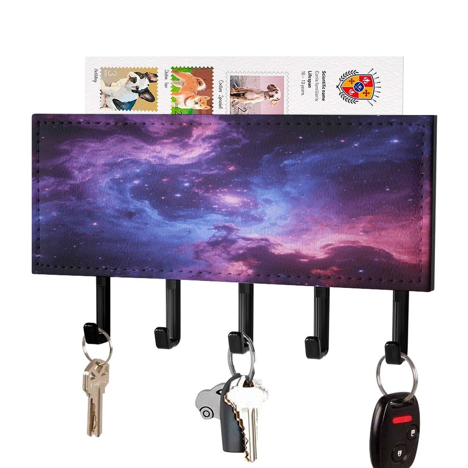 Soporte para llaves de pared Cosmic Nebula con 5 ganchos y organizador