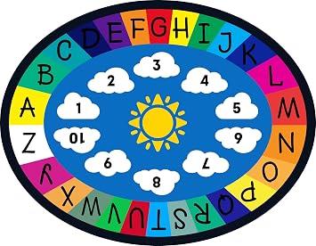 Genki - Kids Rugs for Playroom - ABC Learning Area Rug for Play Room, Classroom, Kindergarten, and Preschool - Kid Alphabet Educational Carpet for Childrens and Toddler Mat - Non Slip | 5x66"