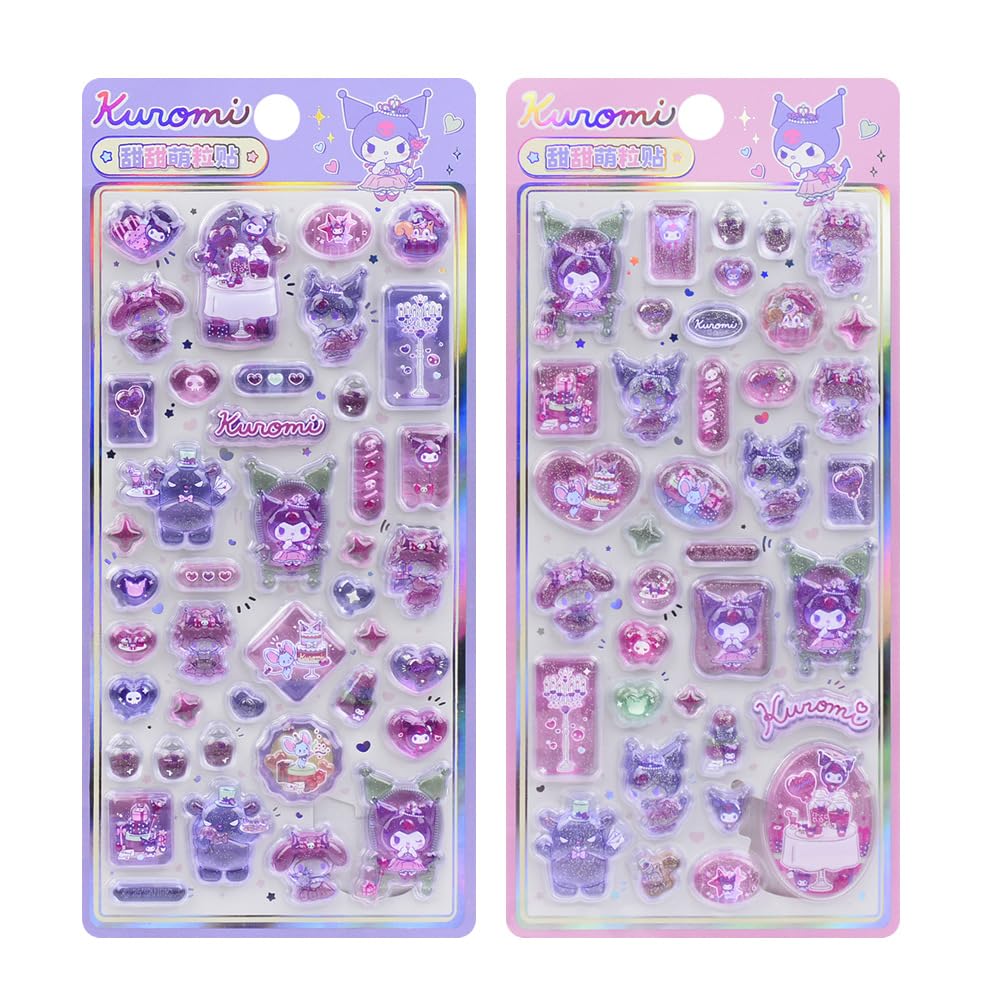 winnges正規品3D シール 可愛い 立体 シール クロミ 3D 立体 ごほうび 3D 子供DIY用 日記帳用 貼り付け可能 手芸用品 スマホケース 手帳 diy 贈り物 (F) - 2