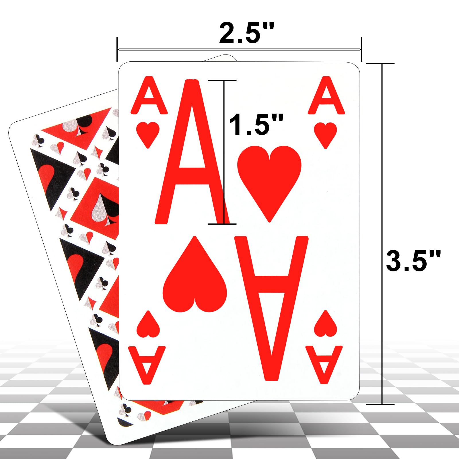 Carte da gioco per ipovedenti, confezione da 2, mazzo di carte facile da leggere per ipovedenti