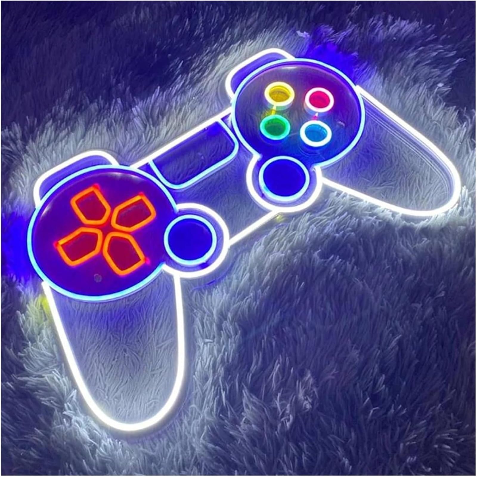 Rynzo luci al neon per feste Lampada da gioco al neon con atmosfera rilassante, telecomando, alimentata un controller di luminosità regolabile(C,45cm)