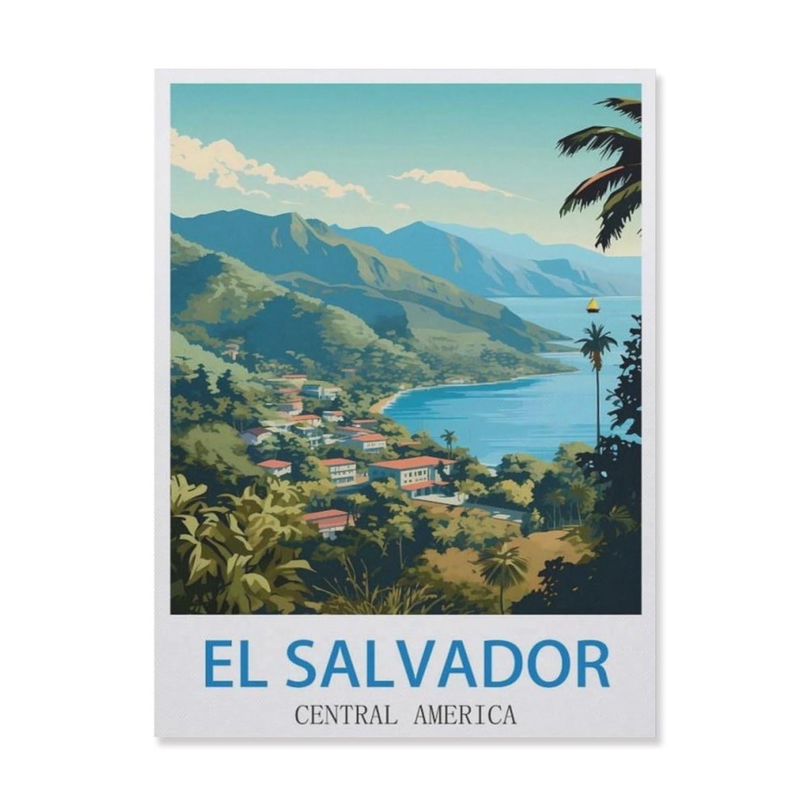 El Salvador Central America，Vintage Tin Signs Funny Metal Tin Sign Wall Art Garden House Plaque for Bathroom Kitchen Cafe Wall Halloween Christmas Decor(30x40cm）12x16 inch-EH6