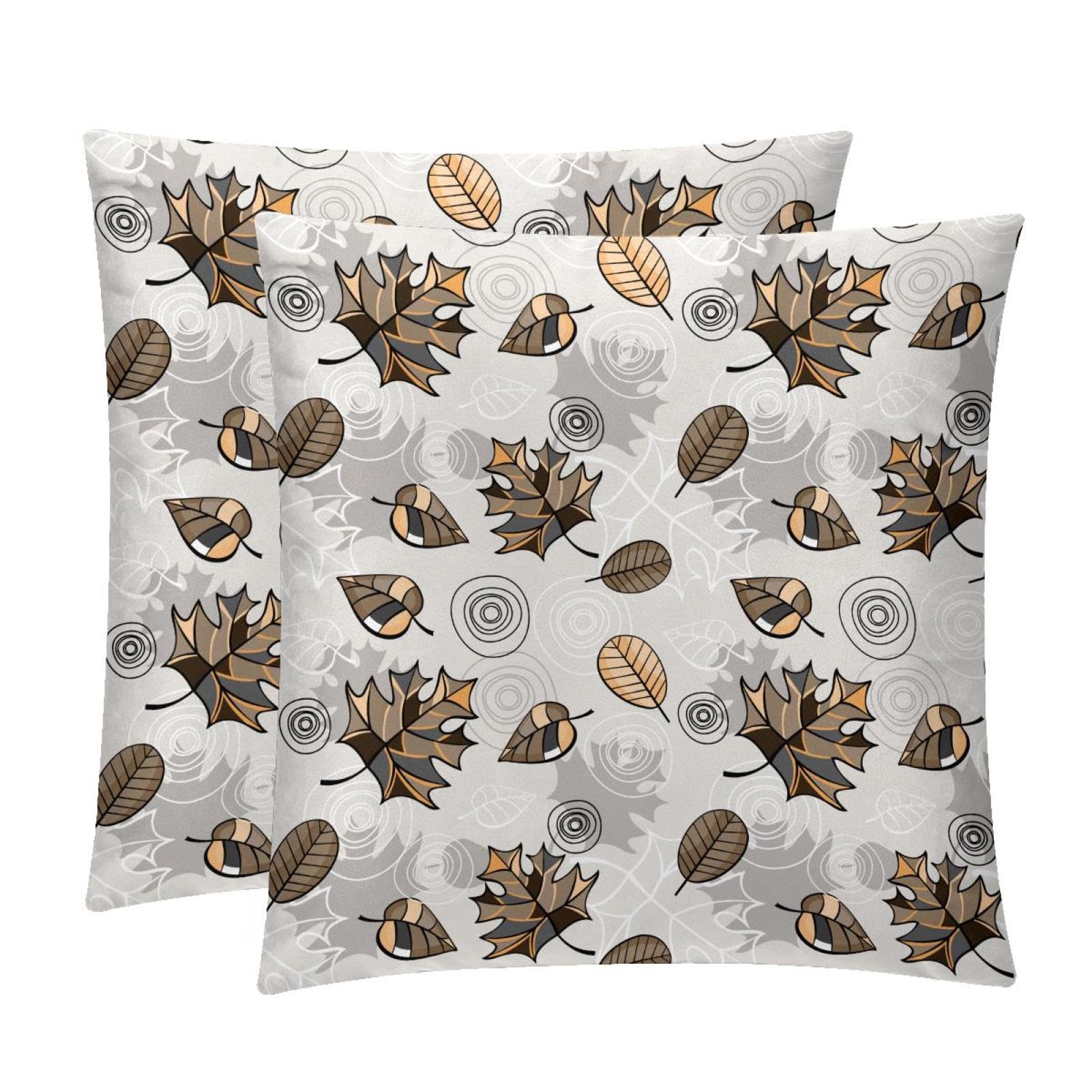 TDGKPZ Maple Leaf Throw Pillow Covers 2 Pack Pillowcases Soft Cozy Pillow Cases For Couch Bed Sofa 45x45cm