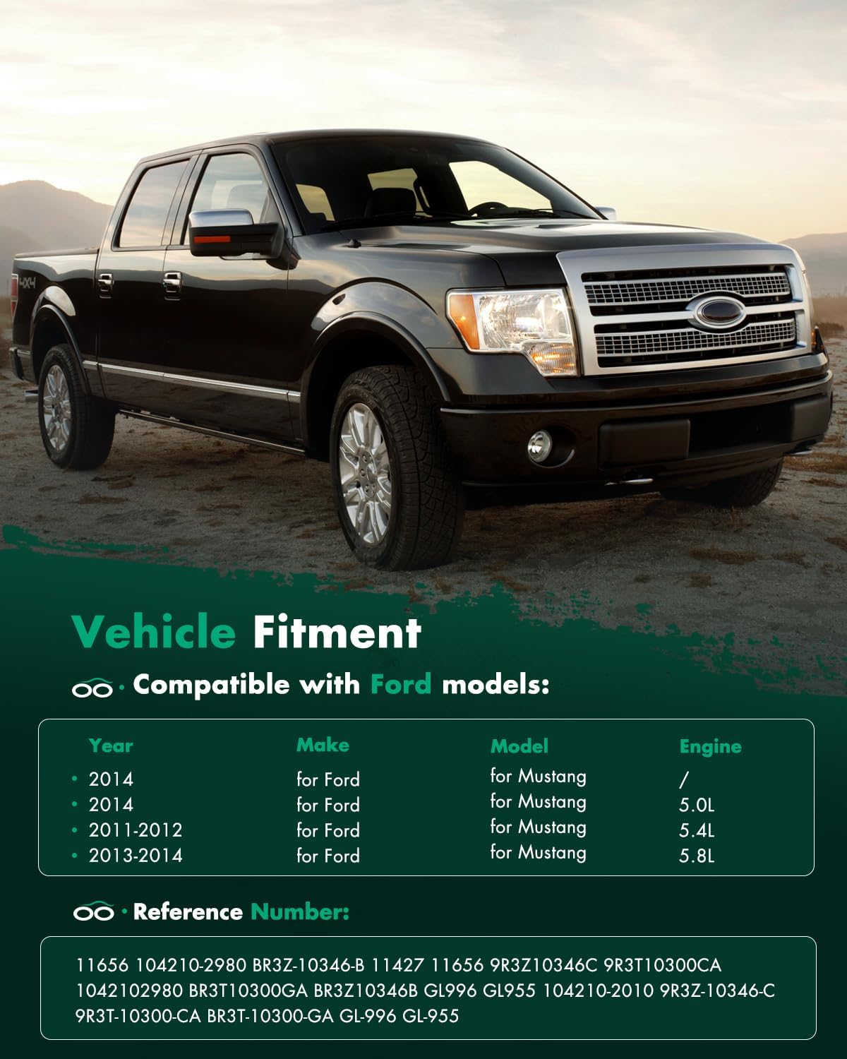 150A SCITOO Alternator New for Ford for Mustang 2014,for Ford for Mustang 5.0L 2014,for Ford for Mustang 5.4L 2011-2012,for Ford for Mustang 5.8L 13 14 12V CW 6-Groove Pulley Ref: 11656 9R3Z10346C