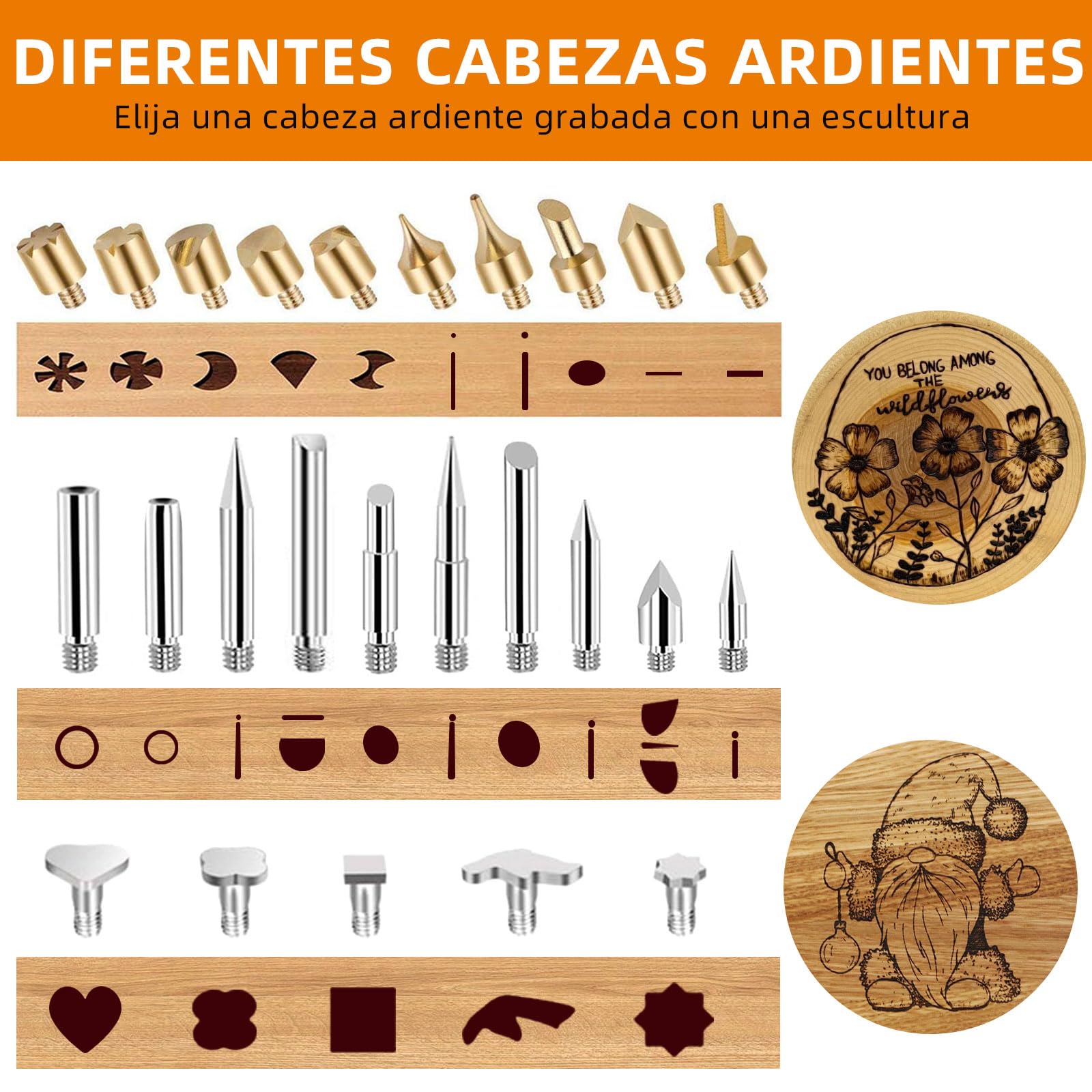 HANDSKIT 50pcs Kit Pirograbador de Madera,Kit Pirograbádores Electrico 90W LCD Pantalla Temperatura Regulable 180℃-480℃,Soldador Pirografo Profesional para Madera,Grabado,Soldadura,Cuero