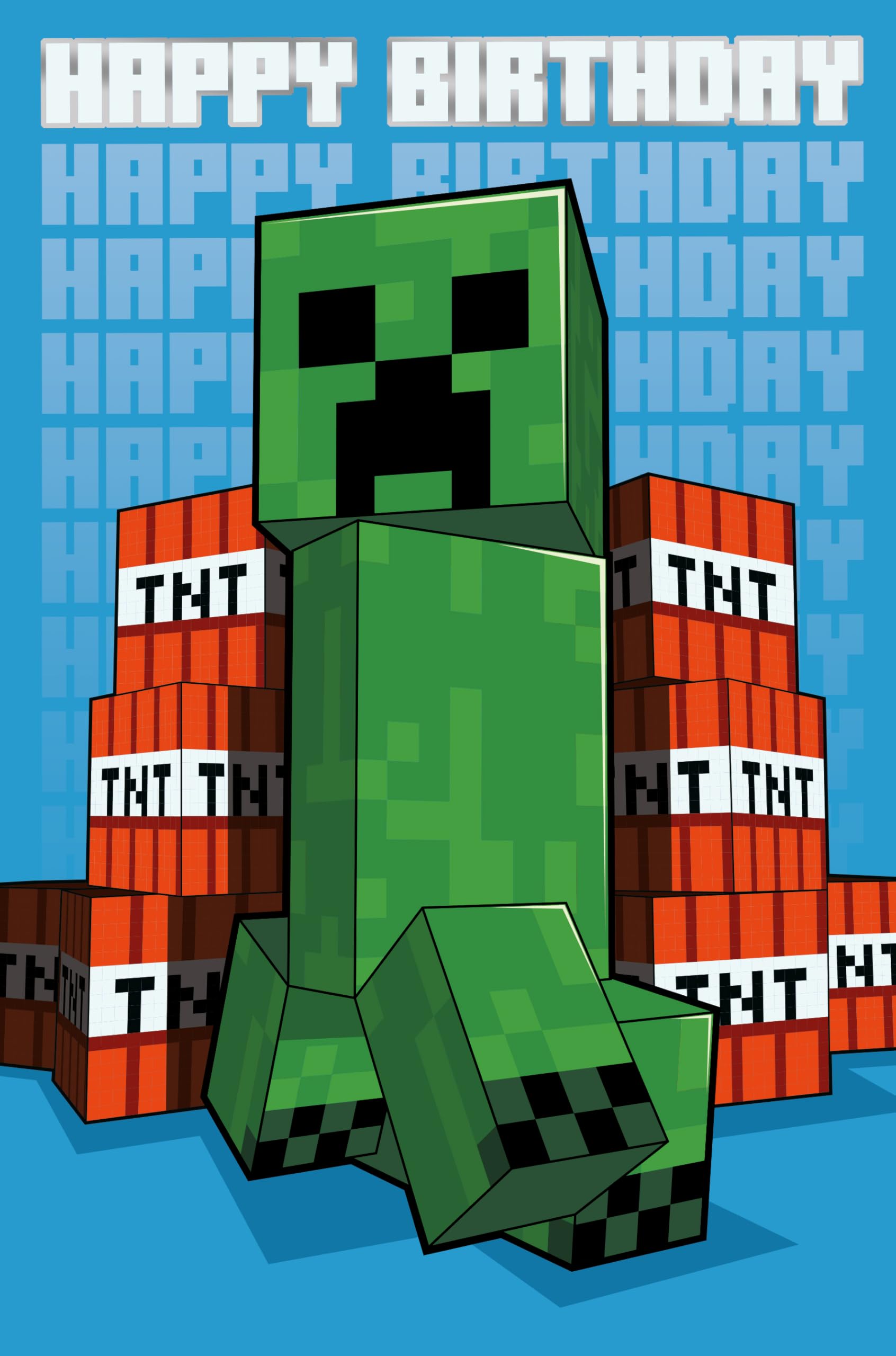 MINECRAFT BIRTHDAY CARD HAPPY BIRTHDAY MINECRAFT THEMED CARD