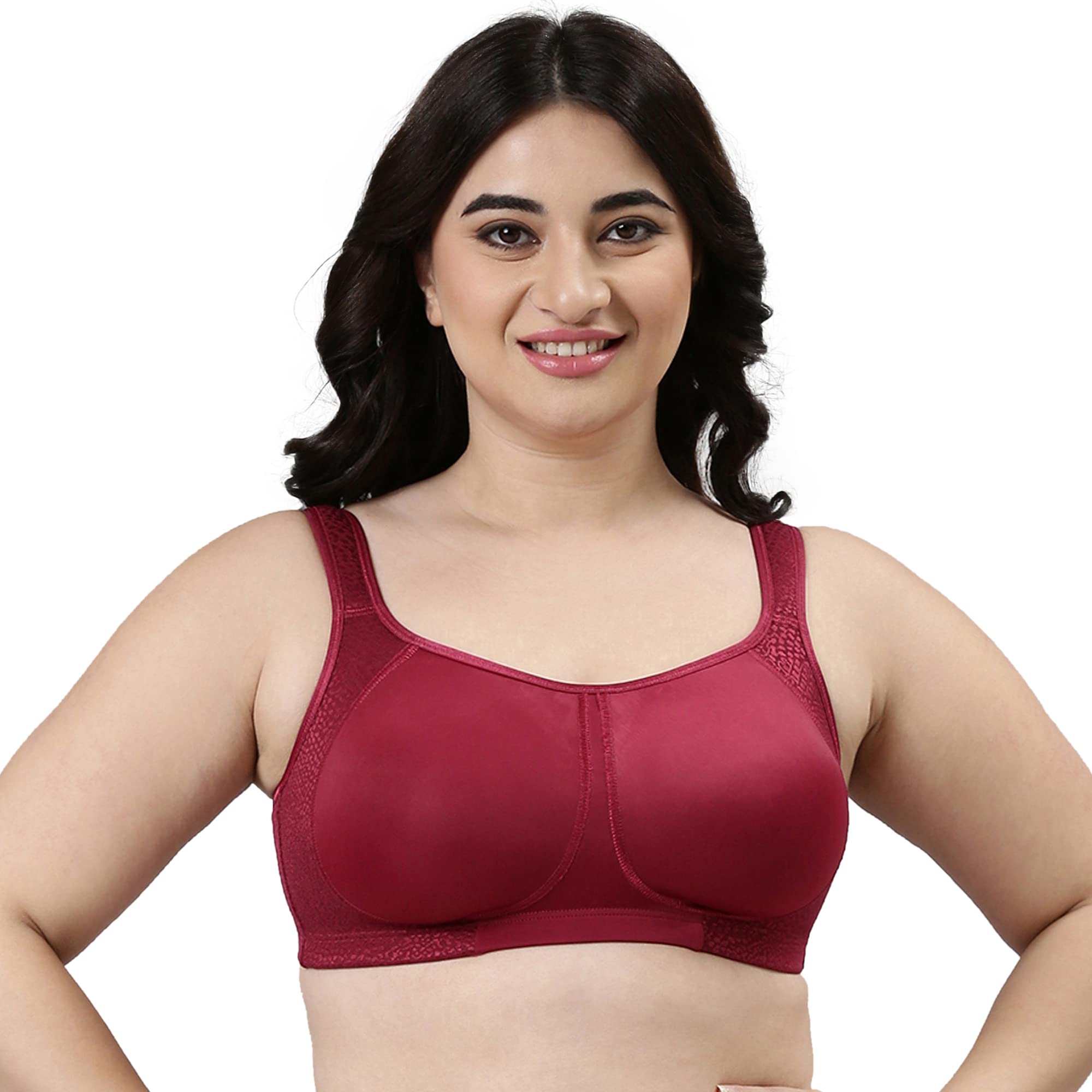enamor Women's Polyester Non-Padded Everyday Fashion Bra - Full Support, Non-Wired, Full Coverage, Wide Cushioned Front Straps, and No-Pinch-picture-42