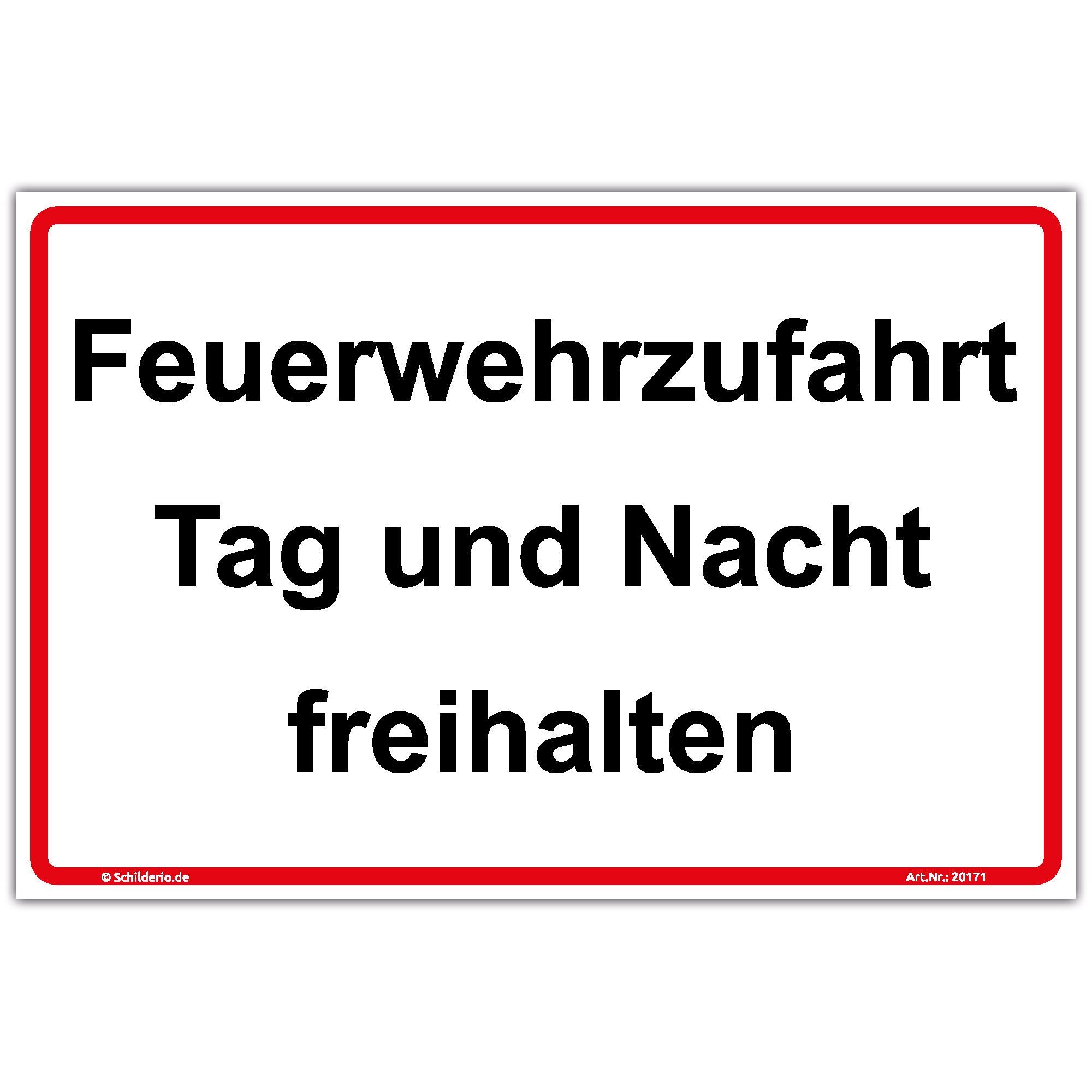 Schild Feuerwehrzufahrt Tag und Nacht freihalten Hinweisschild 600x400mm stabile Aluminiumverbundplatte 3mm stark