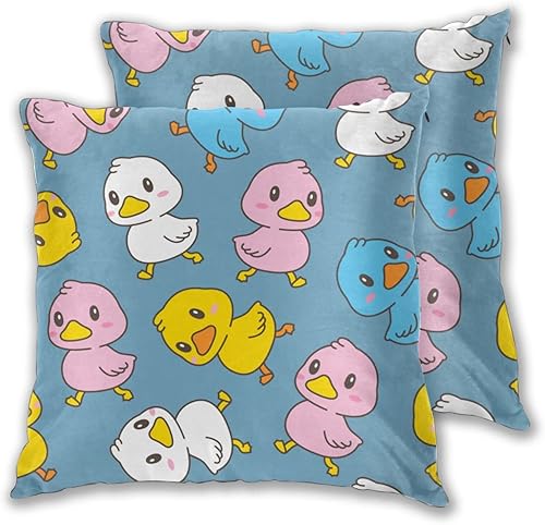 Miniatura 8 de Perinsto Juego de 2 fundas de almohada decorativas con fondo azul de dibujos animados, fundas de cojín suaves para sofá, cama, decoración del hogar,