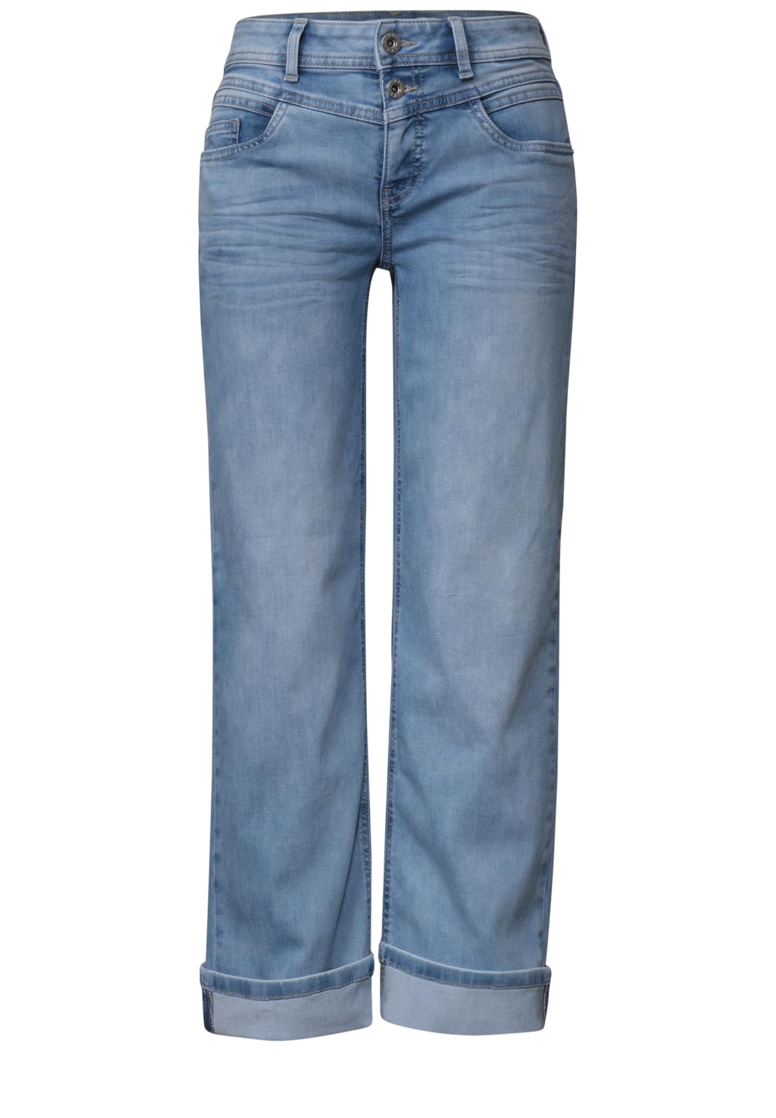Street One 3818412 - Pantalones Vaqueros de Pierna Recta de Corte Informal con Giro Mujer