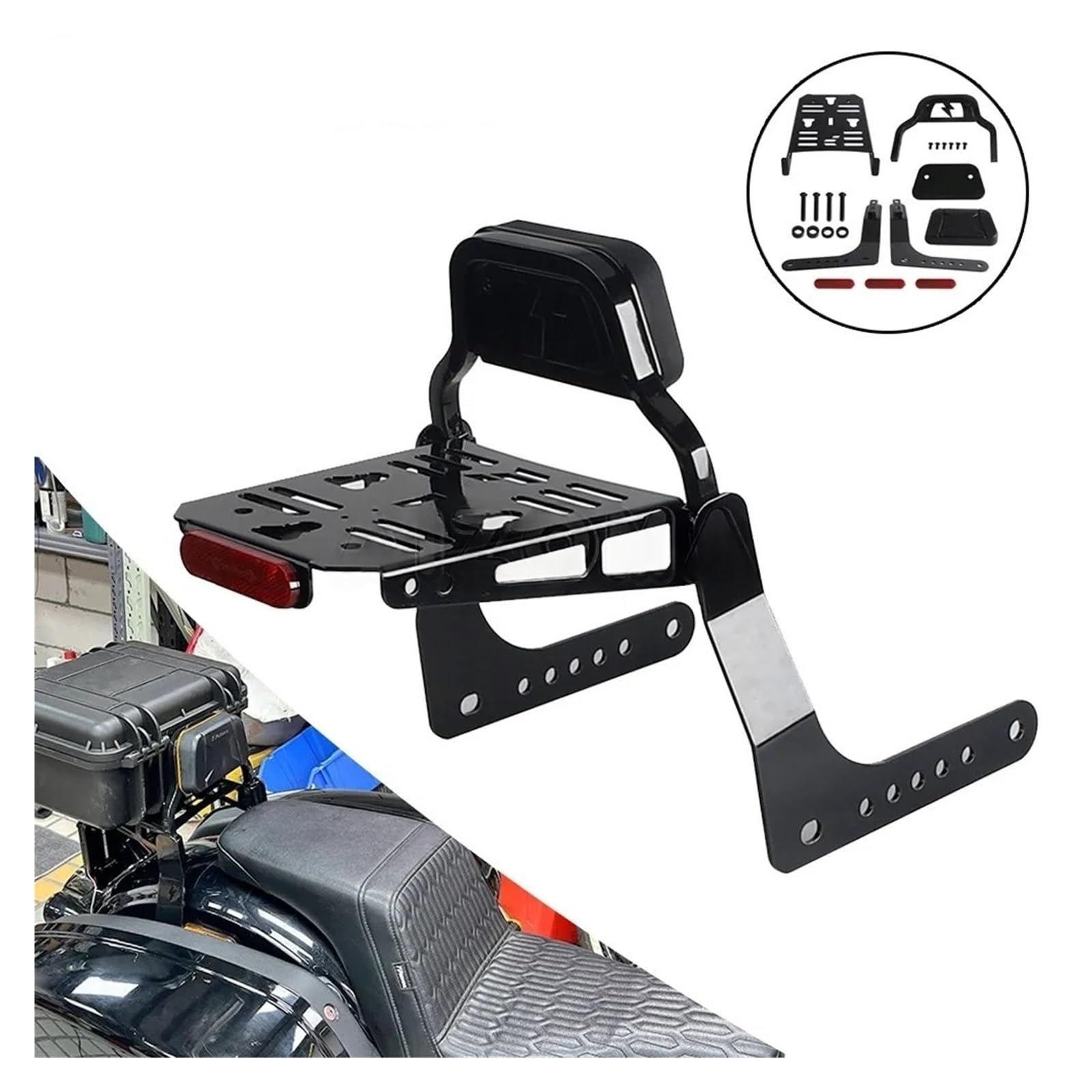Zdejmowane oparcie Poduszka oparcia pasażera motoc Pasuje do Harley Softail Low Rider S FXLRS 2020-2025 oparcie motocykla zdejmowana barierka bagażowa Sissy Bar(Chrome)