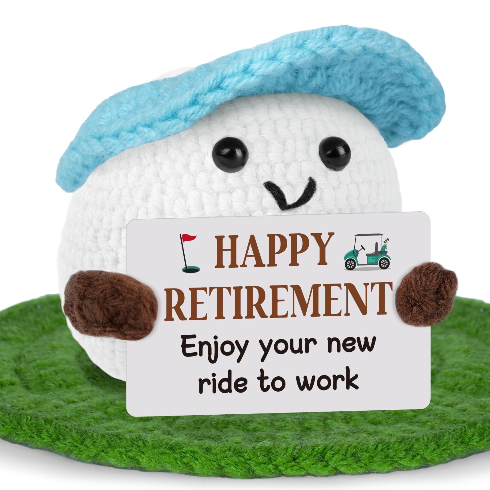 Buioata Retirement Gifts for Men Women, Funny Crochet Golf Ball Gifts for Retirement, Retirement Gift For Dad Grandpa Coworkers Husband-Meaningful Crochet Golf Ball Accessories