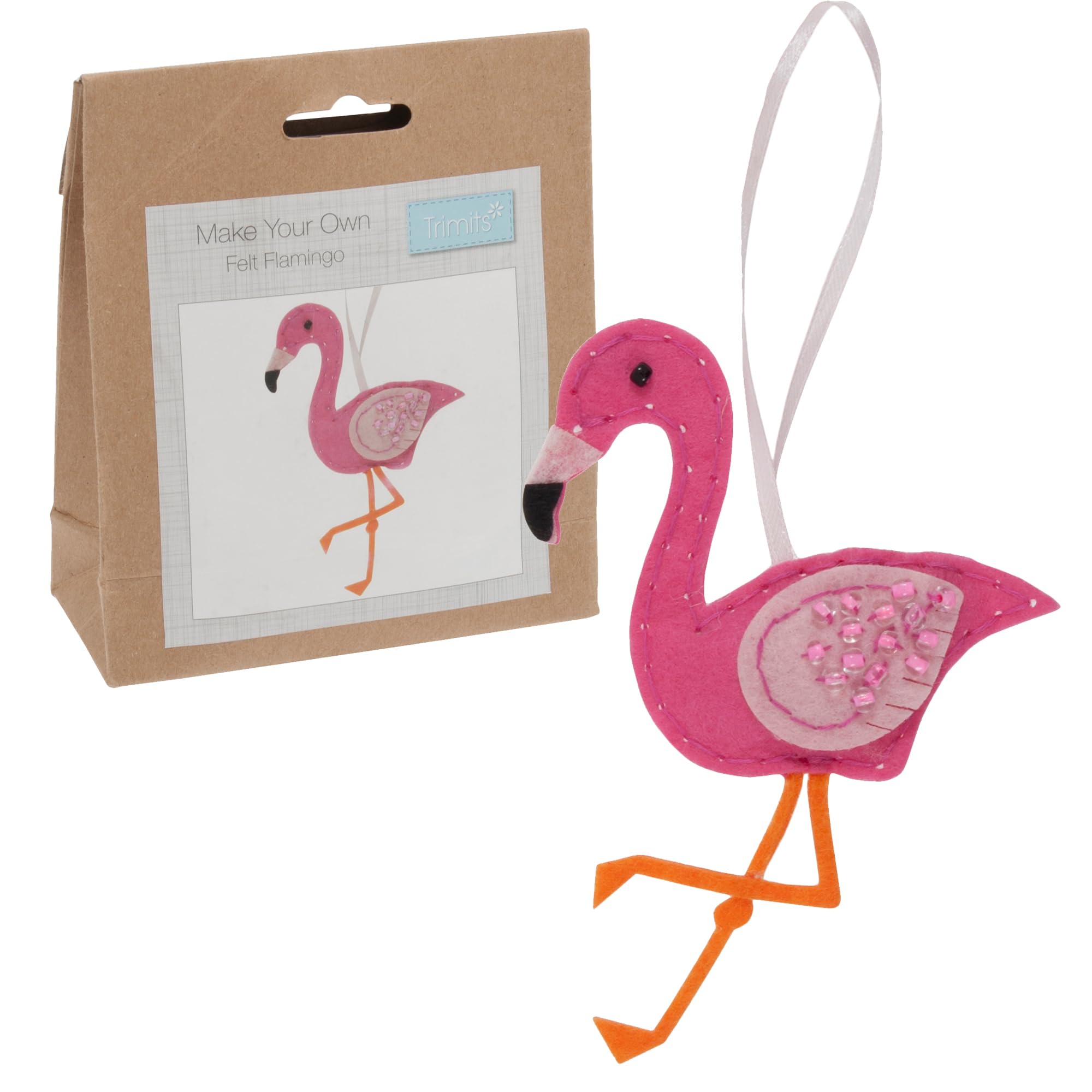 Trimits Felt Decoration Kits, 12 x 9.5cm, Flamingo