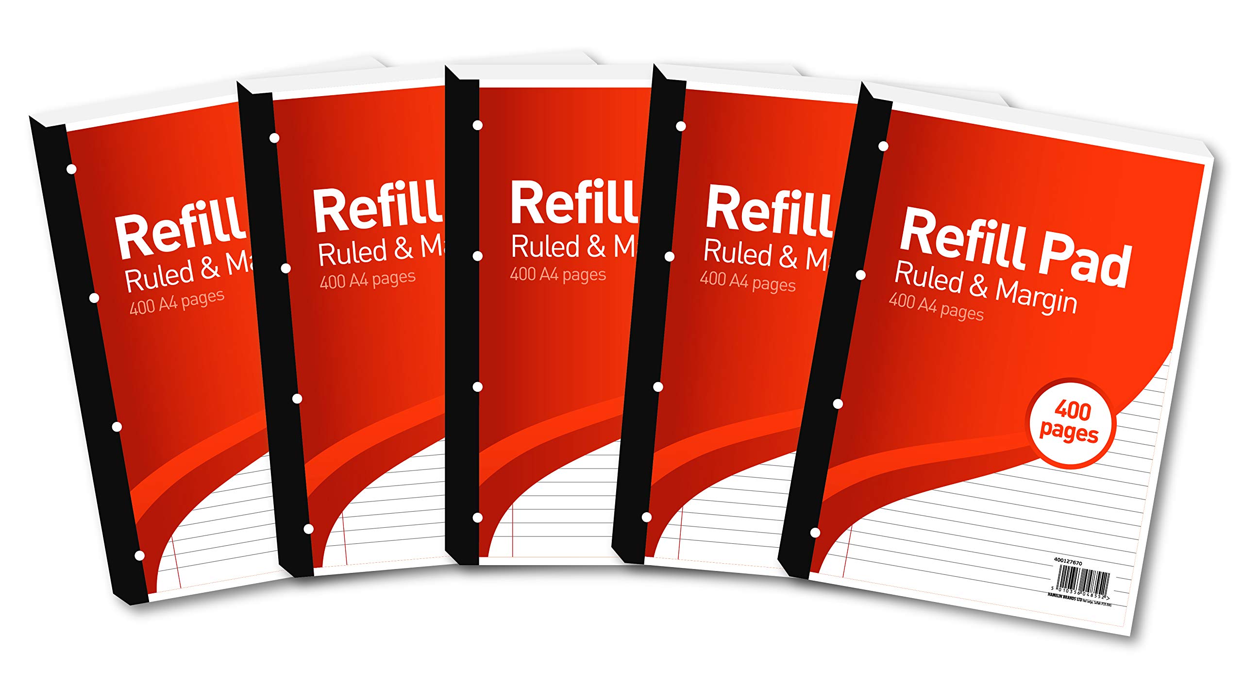 SUMMITHamelin Lined Paper A4 Refill Pad, 400 Page, Pack of 5