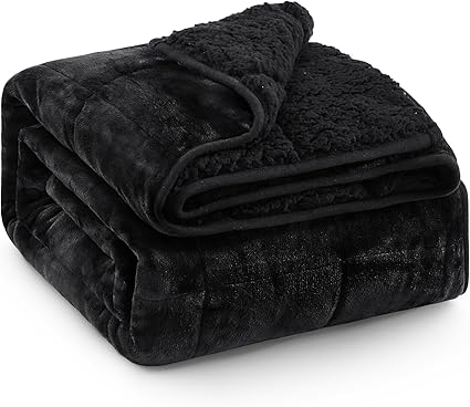 Super Fuzzy Soft Sherpa Fleece Weighted Blanket, 15 lbs Dual Sided Fluffy Heavy Weighted Blankets for Adults - No Bunching with Double Layers of Soft Inner Lining (60"x 80", 15 Pounds)