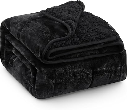 Super Fuzzy Soft Sherpa Fleece Weighted Blanket, 15 lbs Dual Sided Fluffy Heavy Weighted Blankets for Adults - No Bunching with Double Layers of Soft Inner Lining (60"x 80", 15 Pounds)