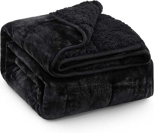Super Fuzzy Soft Sherpa Fleece Weighted Blanket, 15 lbs Dual Sided Fluffy Heavy Weighted Blankets for Adults - No Bunching with Double Layers of Soft Inner Lining (60"x 80", 15 Pounds)