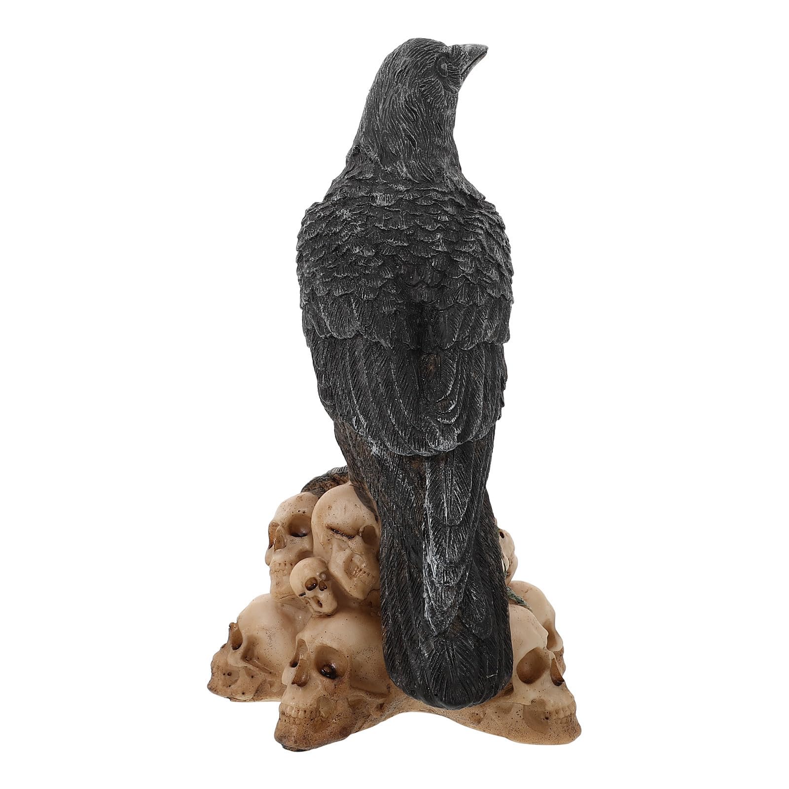Uonlytech 3 Pezzi Statua Decorativa di Halloween in Resina con Teschio Nero, Gatto e Corvo Realistici, Resistente All’usura, per Decorazioni Tavolo Festa di Halloween