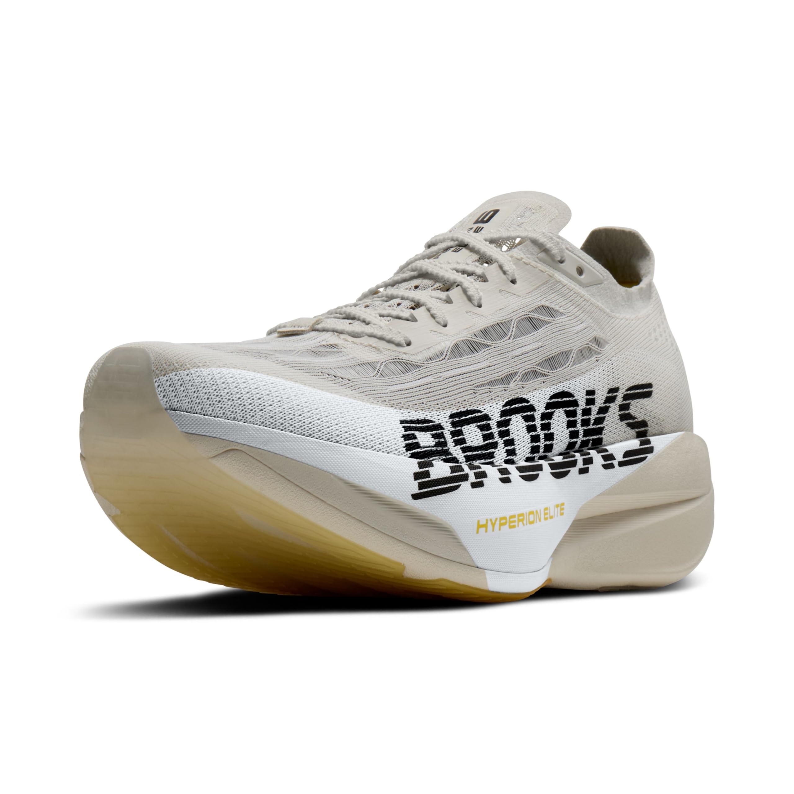 Brooks Mens Hyperion Elite 6, Vaporous Grey/Yellow/Black, 12