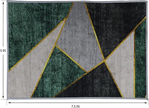 Miniatura 5 de Alfombra casual de algodón geométrica, moderna, con formas geométricas abstractas, para exteriores, 5 x 7.5 pies, para patio, dormitorio, comedor,