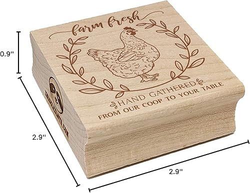 Miniatura 8 de Huevos de gallina recolectados a mano de Farm Fresh de Our Coop to Your Table Sello de goma cuadrado para estampado de manualidades, 2.75 pulgadas
