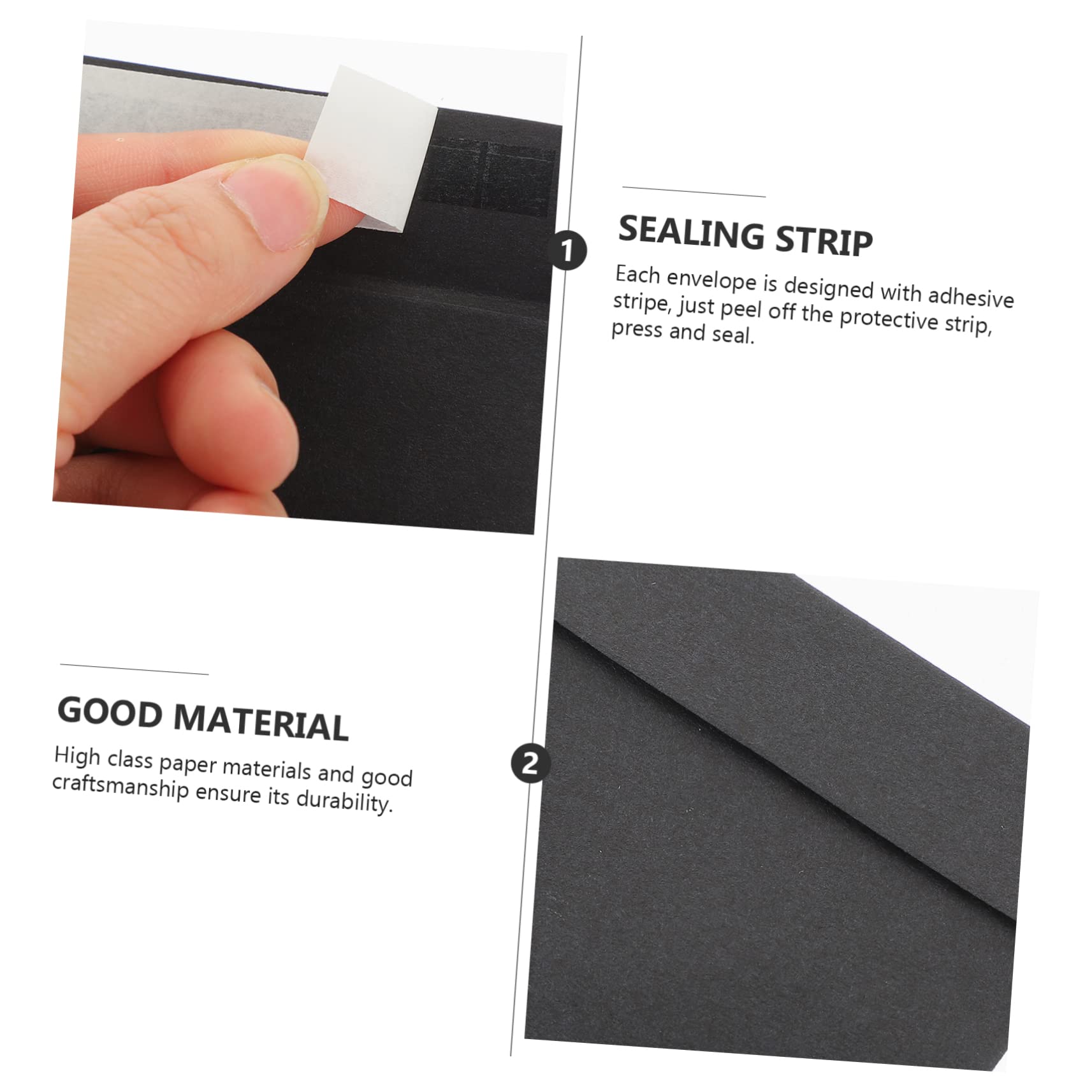 NUOBESTY 120pièces Enveloppes Autocollantes Pour Noir Pochettes Budget Multifonctions Pour Stockage Bijoux Billets Et Accessoires Pratique Pour Organisation Quotidienne