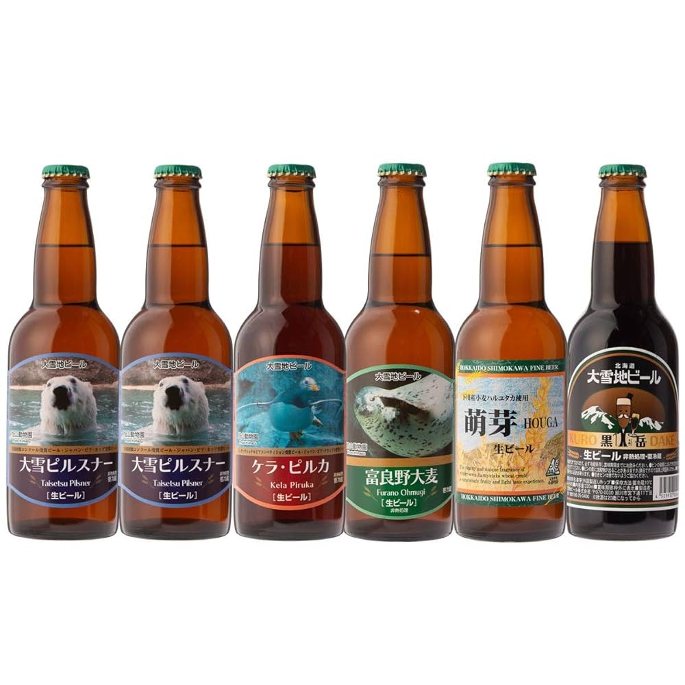 Amazon.co.jp: 大雪地ビール 飲み比べ 6本セット 5種詰合せ