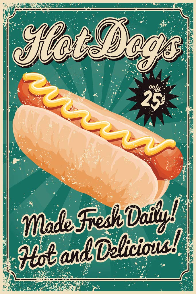 Amazon.com: Hot Dogs Made Fresh Daily Hot And Delicious Vintage