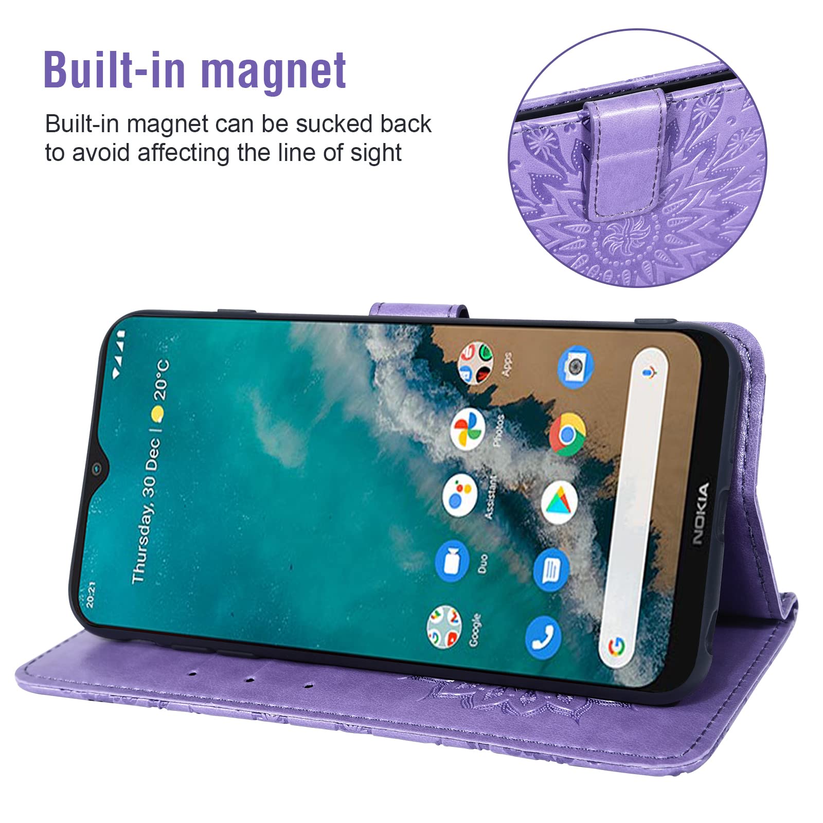 Asuwish Custodia a portafoglio per Nokia G50 5G con protezione dello