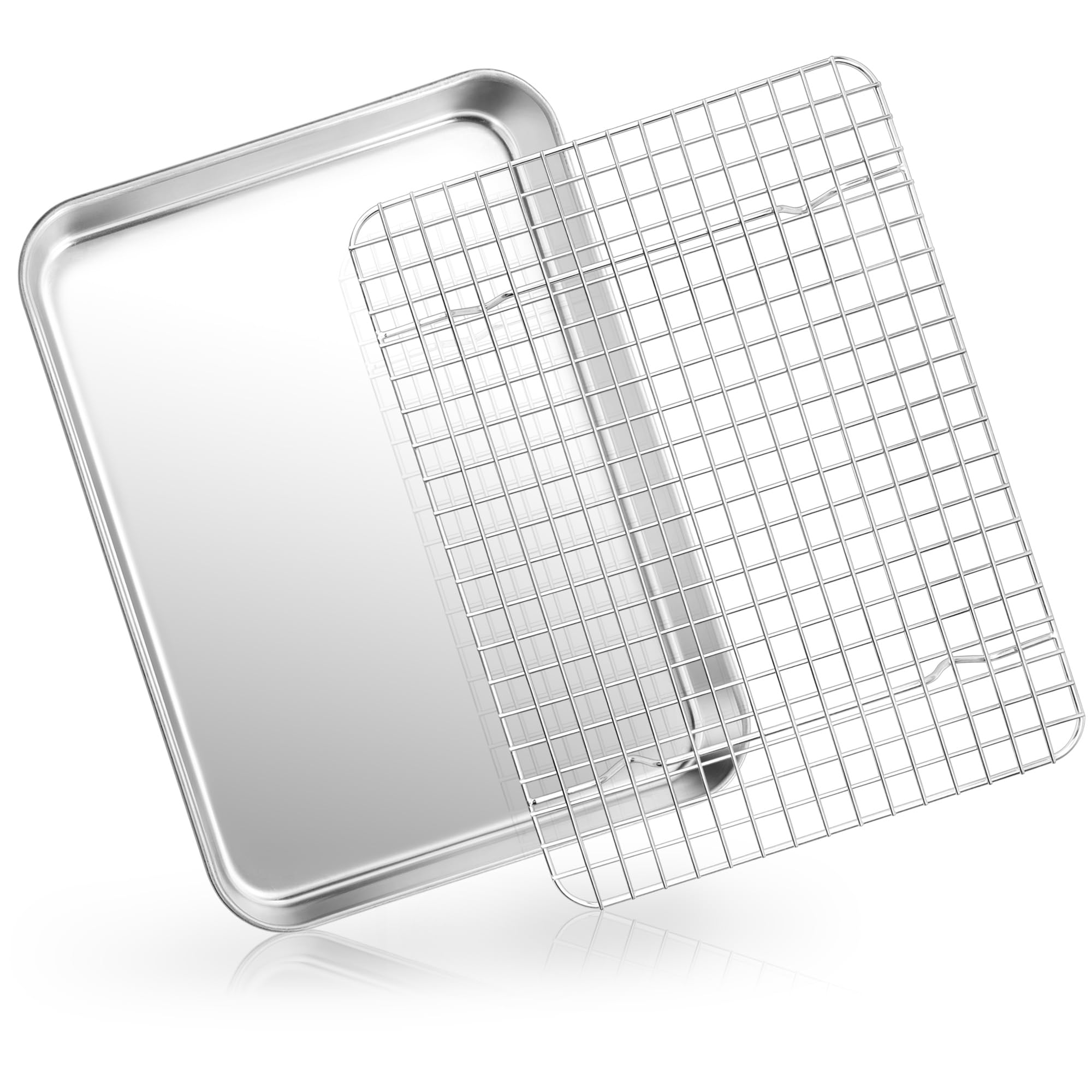 Teglia Da Forno In Acciaio Inox Con Griglia Di Raffreddamento - 23.7x17.8x2.5 Cm - Foto 5