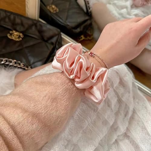 Miniatura 4 de Suncdelv Seda, coleteros 100% seda para el cabello, lazos para el cabello de 22 momme para antiarrugas y roturas, accesorios naturales para el