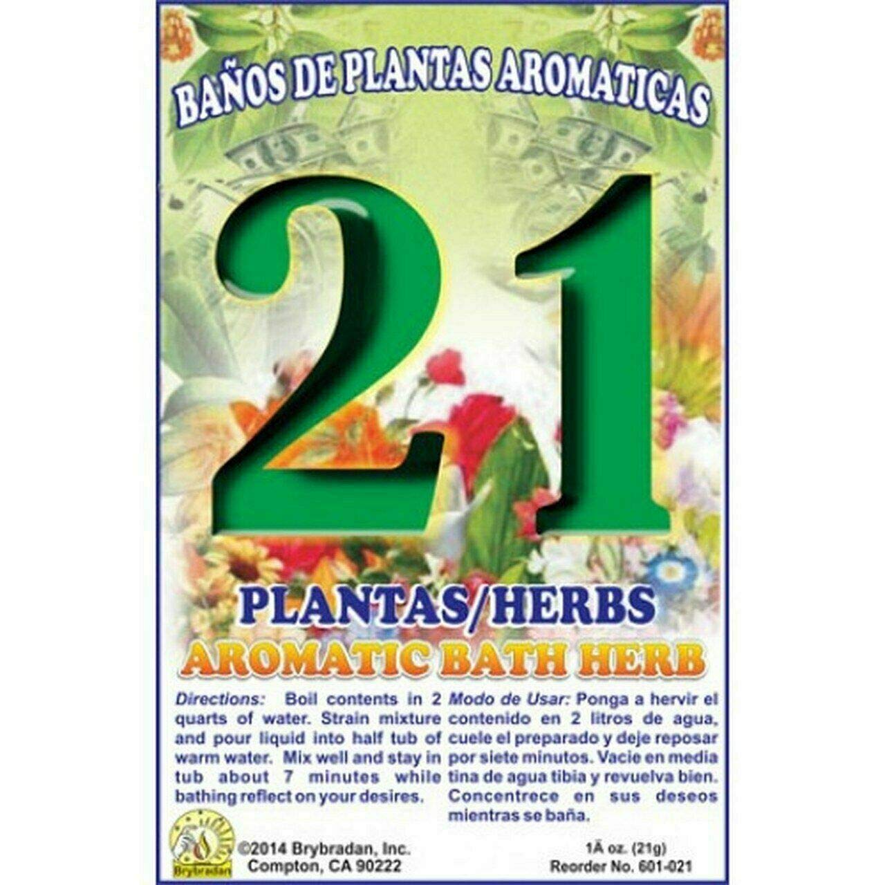3 PC Aromatic Soothing Herbal Bath 21 Herbs 21 PLANTAS BANO DE PLANTAS AROMATICAS - Made in USA - 1 OZ