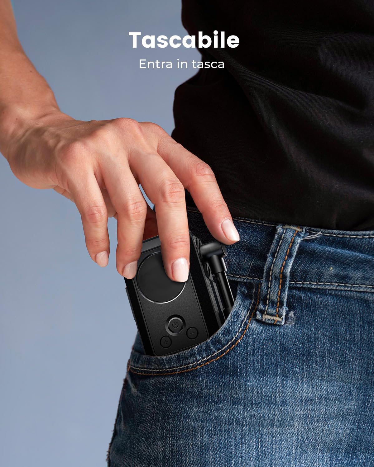 ETENWOLF Mini pompe à vélo 10,34 Bar, gonfleur de pneus portable avec manomètre, arrêt automatique