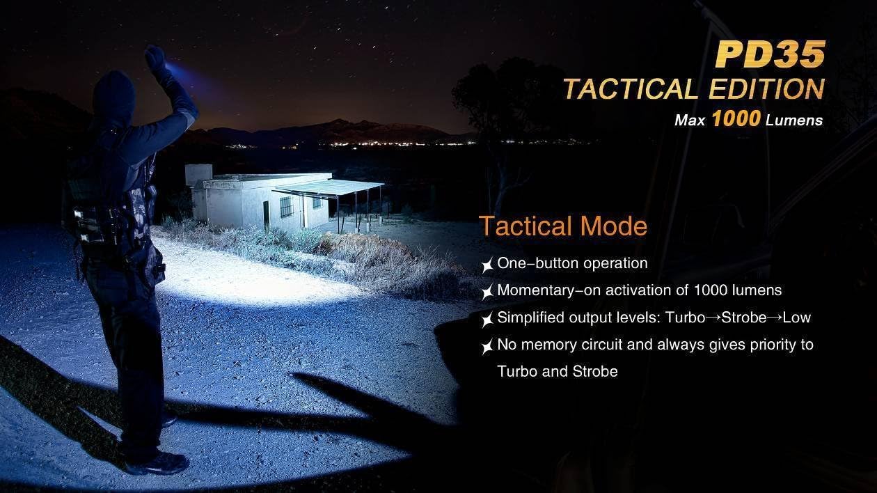 Suреr Dеаl Prоduсt Fenix PD35 TAC 1000 Lumen CREE LED Tactical Flashlight with USB Rechargeable, Weapon Mount kit with EdisonBright USB Charging Cable Bundle