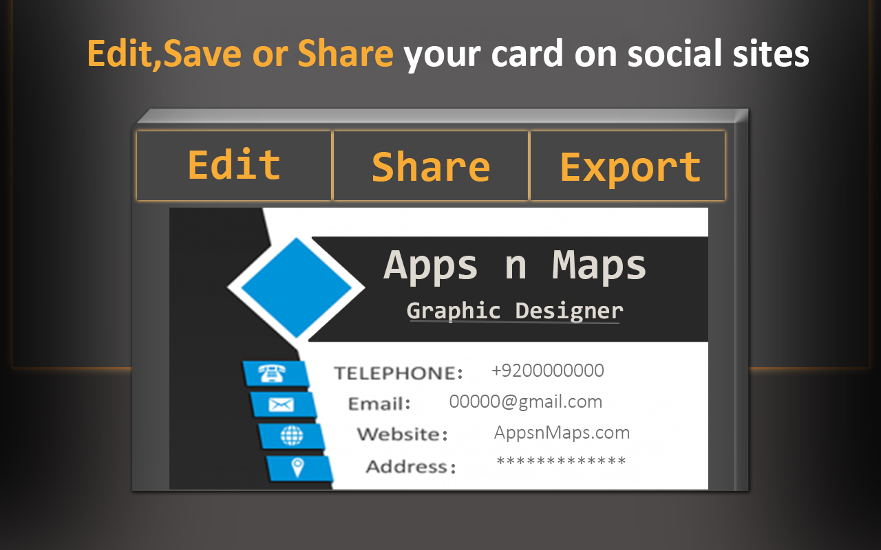 Free Visiting and BusinessTemplate Card Maker Pro App on the Amazon