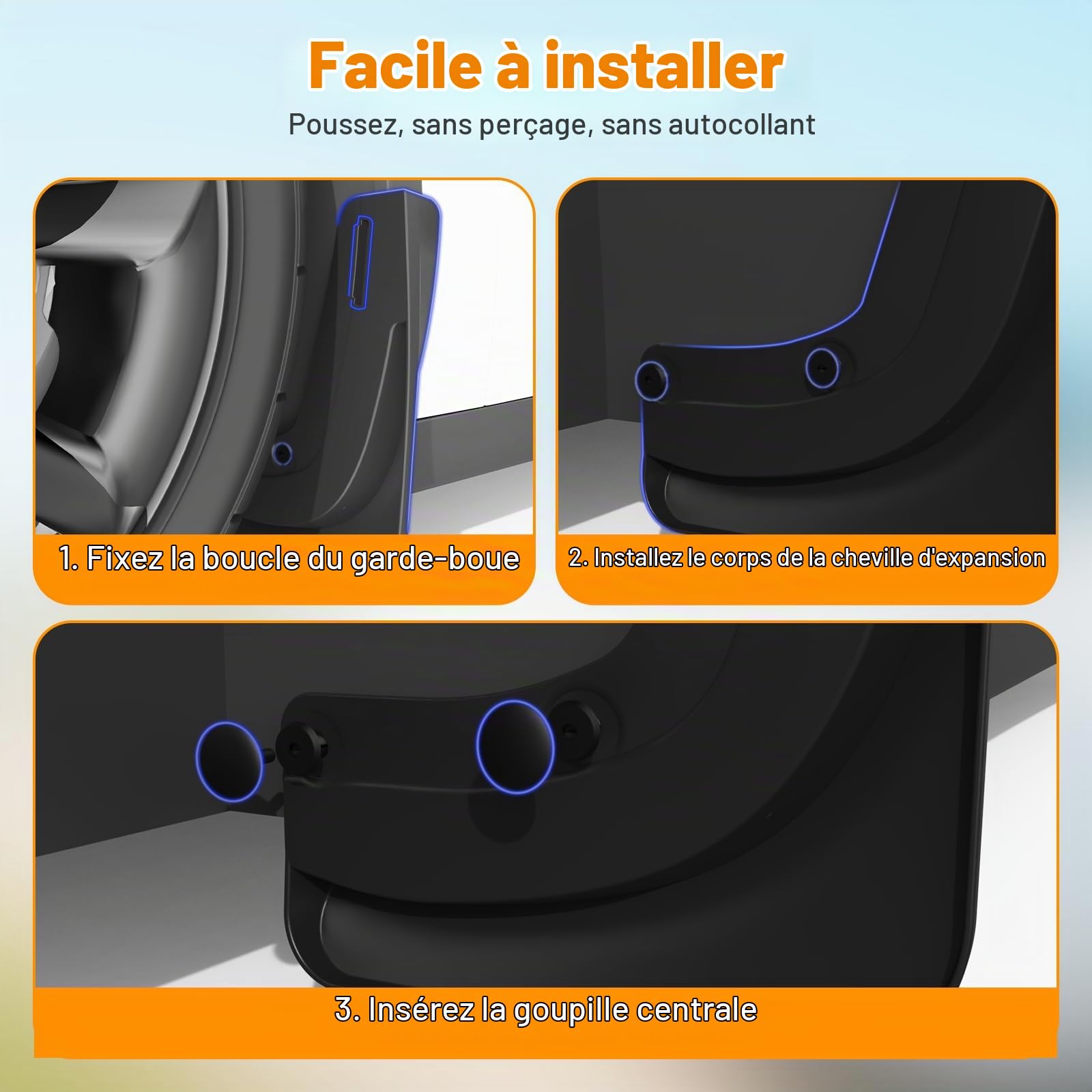 Lot de 4 bavettes Garde-Boue Avant et arrière en ABS pour Tesla Model Y Juniper 2026 - Comprend Tout Le matériel d'installation et Accessoires (Model Y Juniper 2025+)