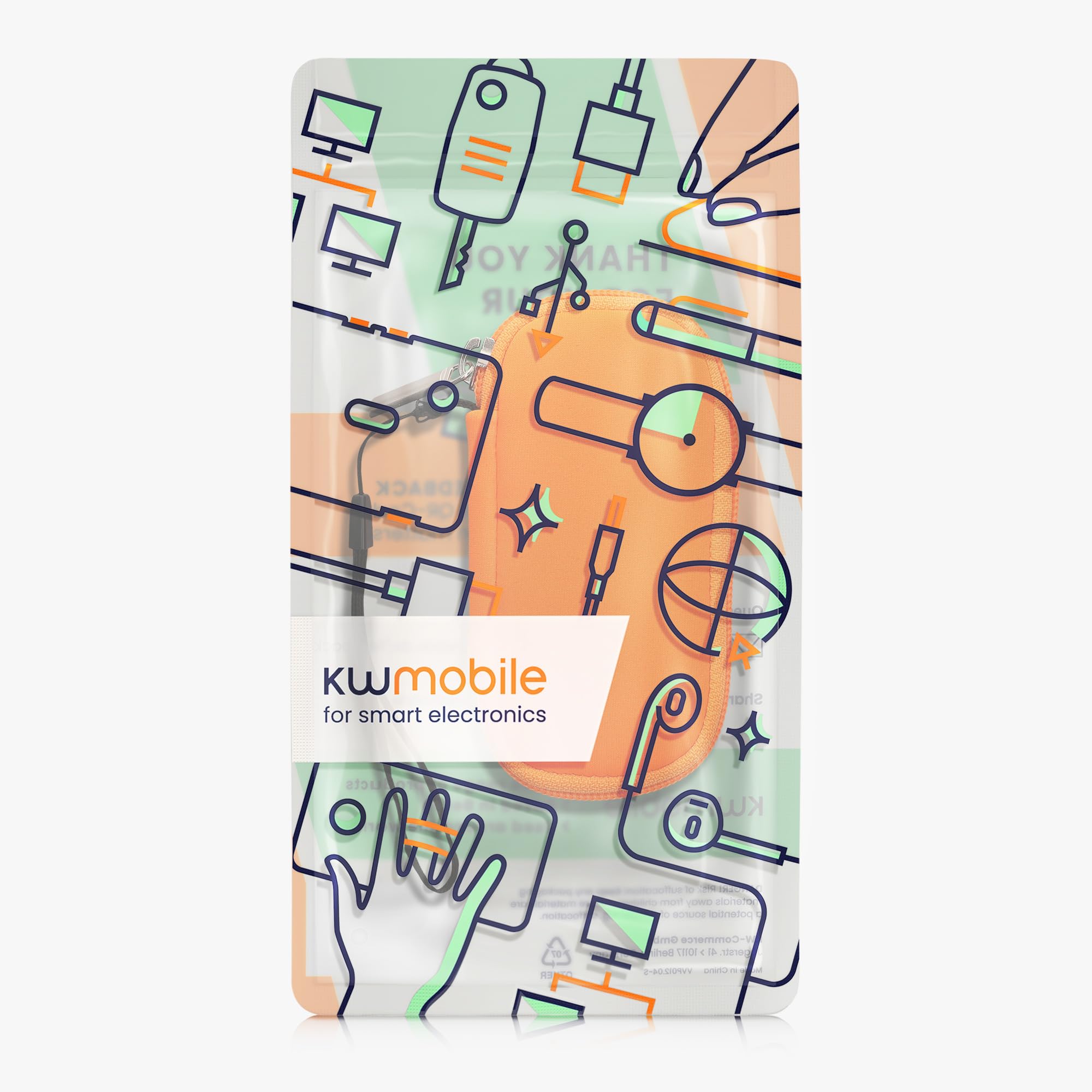 kwmobile Pokrowiec neoprenowy kompatybilny z etui Flipper Zero, miękkie etui na narzędzie wielofunkcyjne, neonowy pomarańczowy