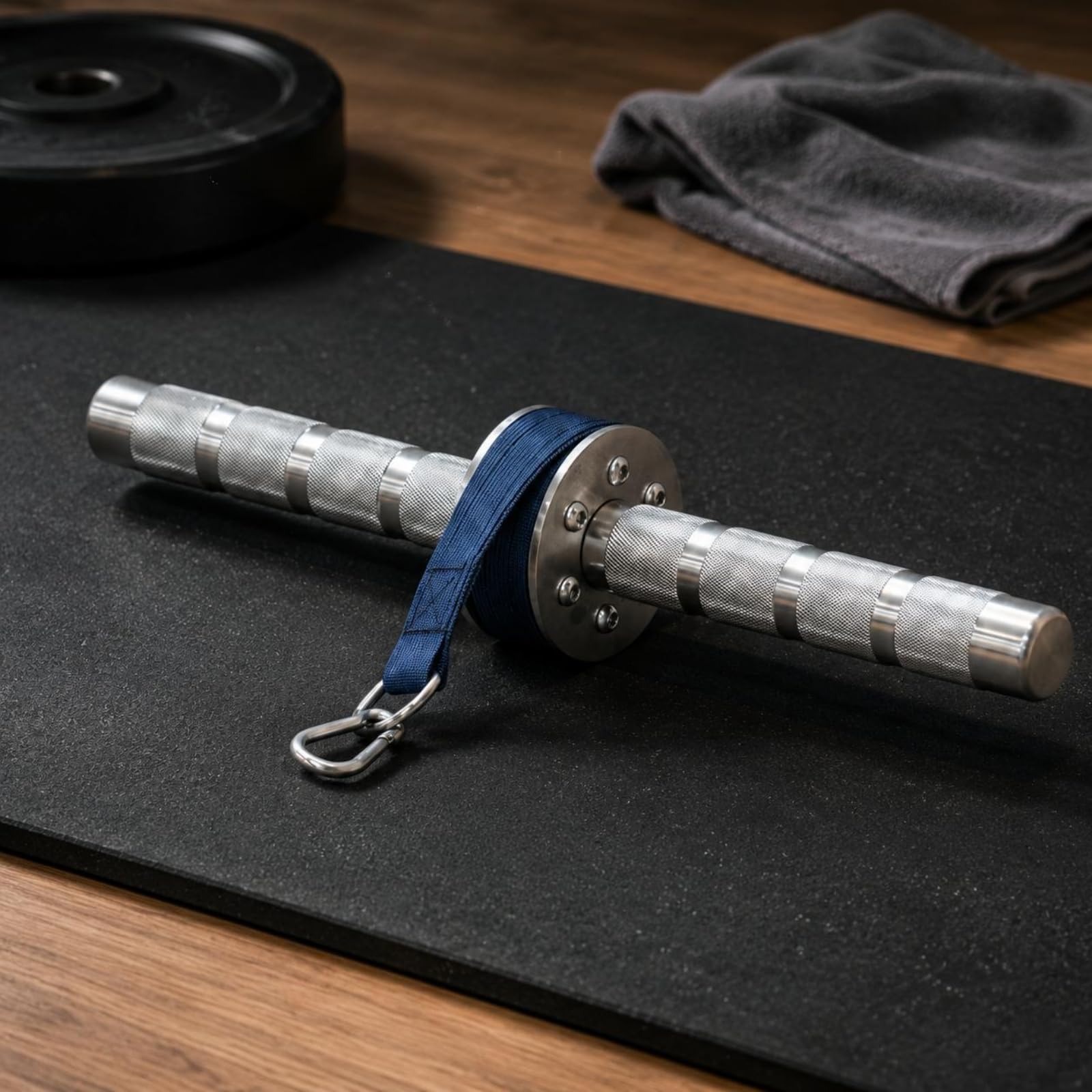 Amagogo Entrenador de Antebrazo Fortalecedor de Muñeca Rodillo de Resistencia Aparato para Antebrazos Correa Acolchada Distribución Uniforme Acero Inoxidable