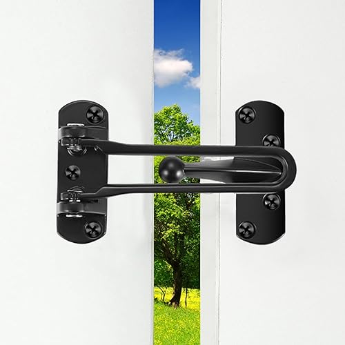 Miniatura 10 de Alise Protector de puerta de barra oscilante, cerradura de puerta para puertas delanteras e interiores, pestillo de seguridad de puerta para