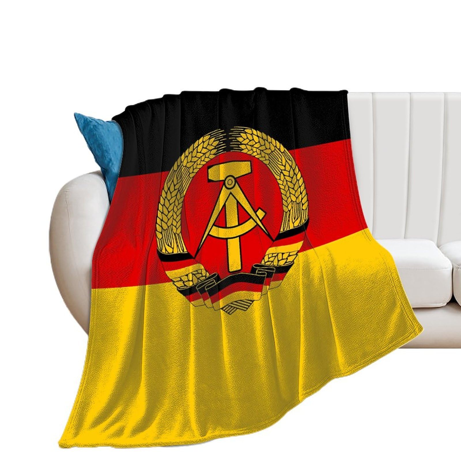 OUTBDNVFSA East Germany German Democratic Republic Flag Throw Blanket Lightweight Summer Blankets for Bed Sofa Camping Travel