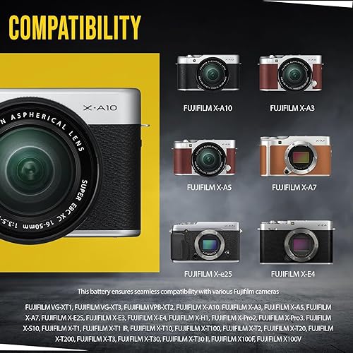 Miniatura 8 de BM 2 NP-W126S Baterías y cargador para Fujifilm FinePix X Half, X-E5 X-100F X-100V X100 VI X-S10 X-A7 X-H1 X-T2 X-T3 X-T10 X-T20 X-T30 X-T50 X-T100