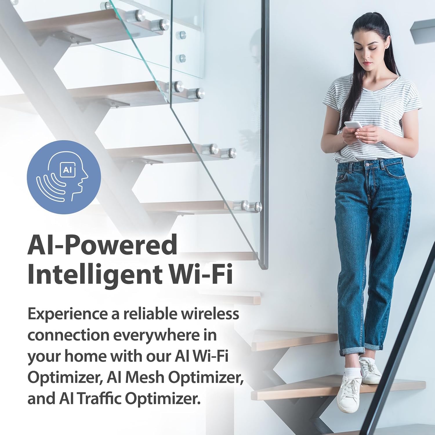 D-Link M30 Smart Router AQUILA PRO AI AX3000 con Wi-Fi Mesh, Traffic Optimaser con AI, Parental Control, Porte Gigabit, MU-MIMO, 1024 QAM, OFDMA, WPA3. Funziona con Alexa/Assistente Google.