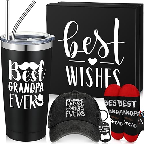 EBOOT Juego de 5 piezas de regalo para hombre, juego de vasos de Navidad de 20 onzas, vaso de viaje con pajita, divertidos calcetines novedosos,