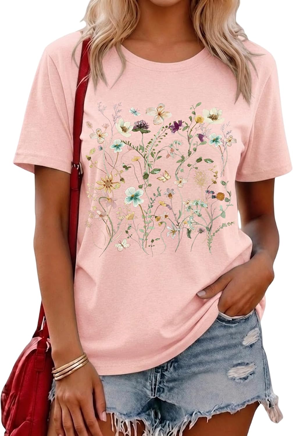 LETSEE Short Sleeve Shirts for Women Free Bird Vintage Rock Graphic Tees Casual Crewneck Tops Summer Rock Tee