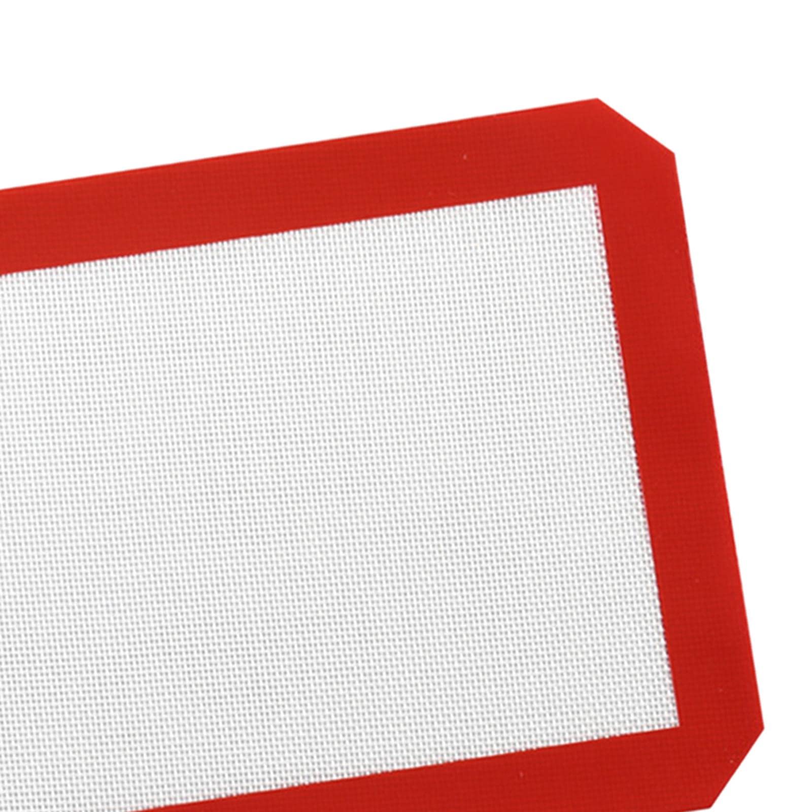 Set di 10 tappetini da cucina in silicone resistenti al calore, per macaron, pasticceria, biscotti, bianco e rosso, 30 x 21 cm