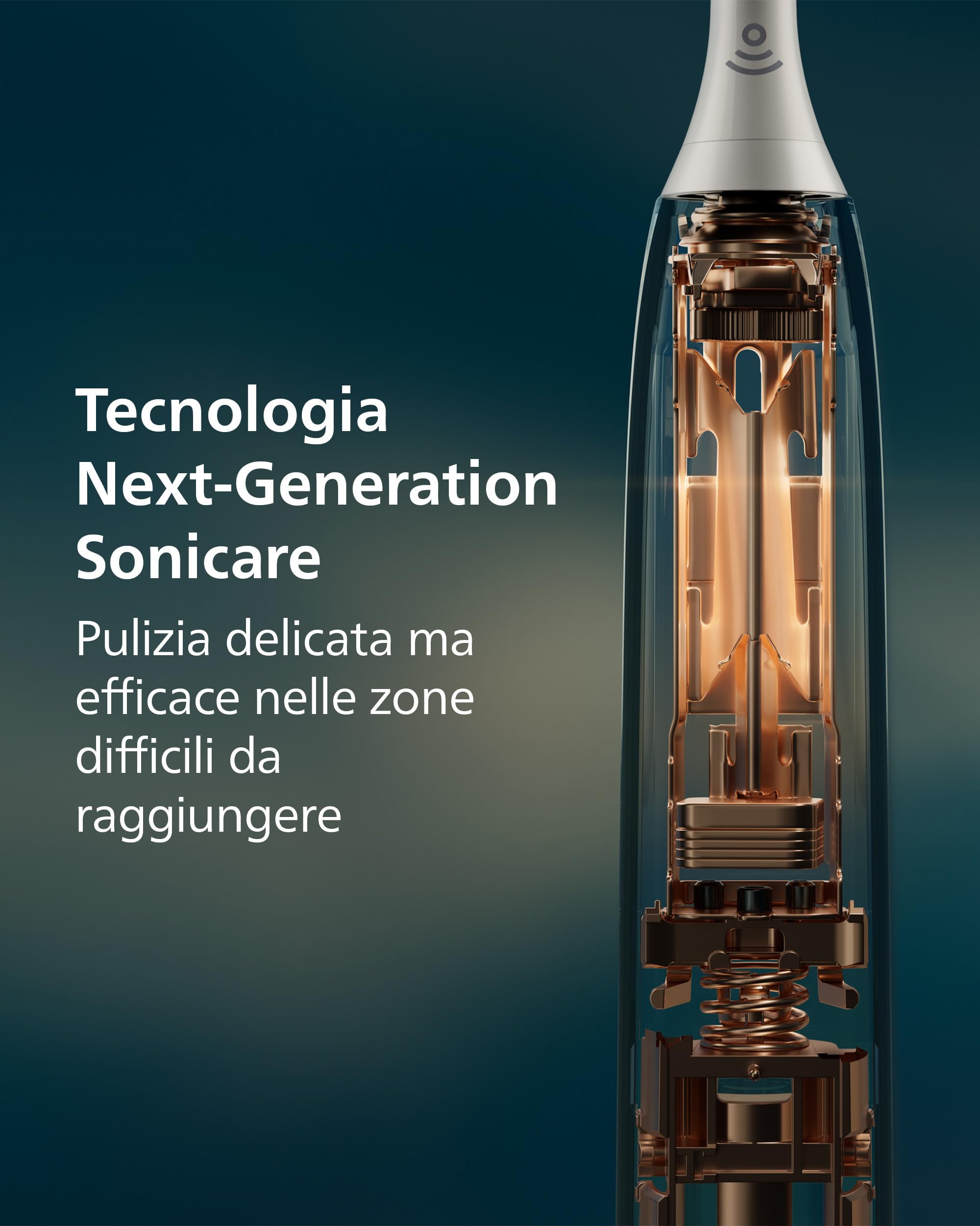 Philips Sonicare Next-Generation DiamondClean 8500 Spazzolino elettrico - con Feedback di pressione, 18 impostazioni, bianco polvere, HX8515/11