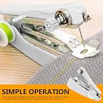 Sewing Machine Handheld Mini Stiching Machine Portable Hand Stitching Machine Tiny Single Stitch Sewer for Clothes, Fabrics (White)