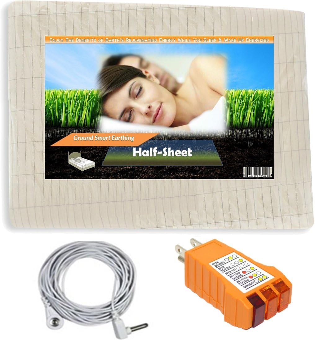 Bed Earthing; Earthing Sheet - Grounding Sheets for Earthing, Earthing Products, Grounding Sheet: Soft Cotton with Pure Silver Thread